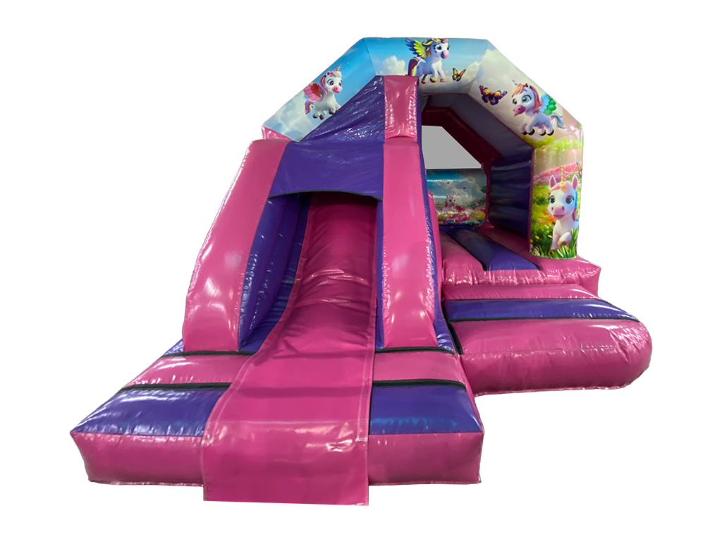 Unicorn Castle & Slide bouncy castle